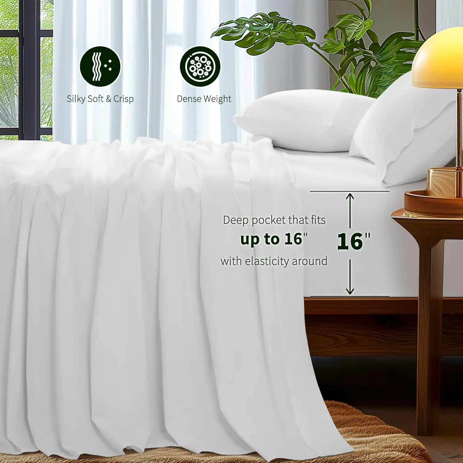 100% Cotton King Size Sheets Set - Luxury 1000 High Thread Count Egyptian Cotton Bed Sheets 4 PC, 5-Star Hotel Quality