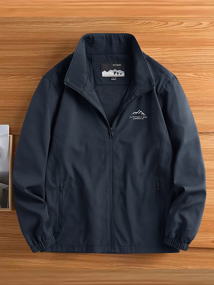 

Fall Men's Jaet 2025 New Sle Casual Stand Collar Outdoor High End Men's Faion Windproof Breathable Zipper Decoration Po...