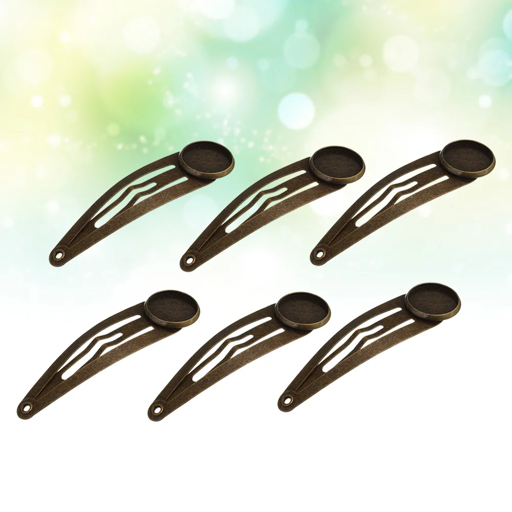 

10 Pcs Round Tray Hair Accessories Barrette Clip Jewelry Bobby Pins Snap Women's