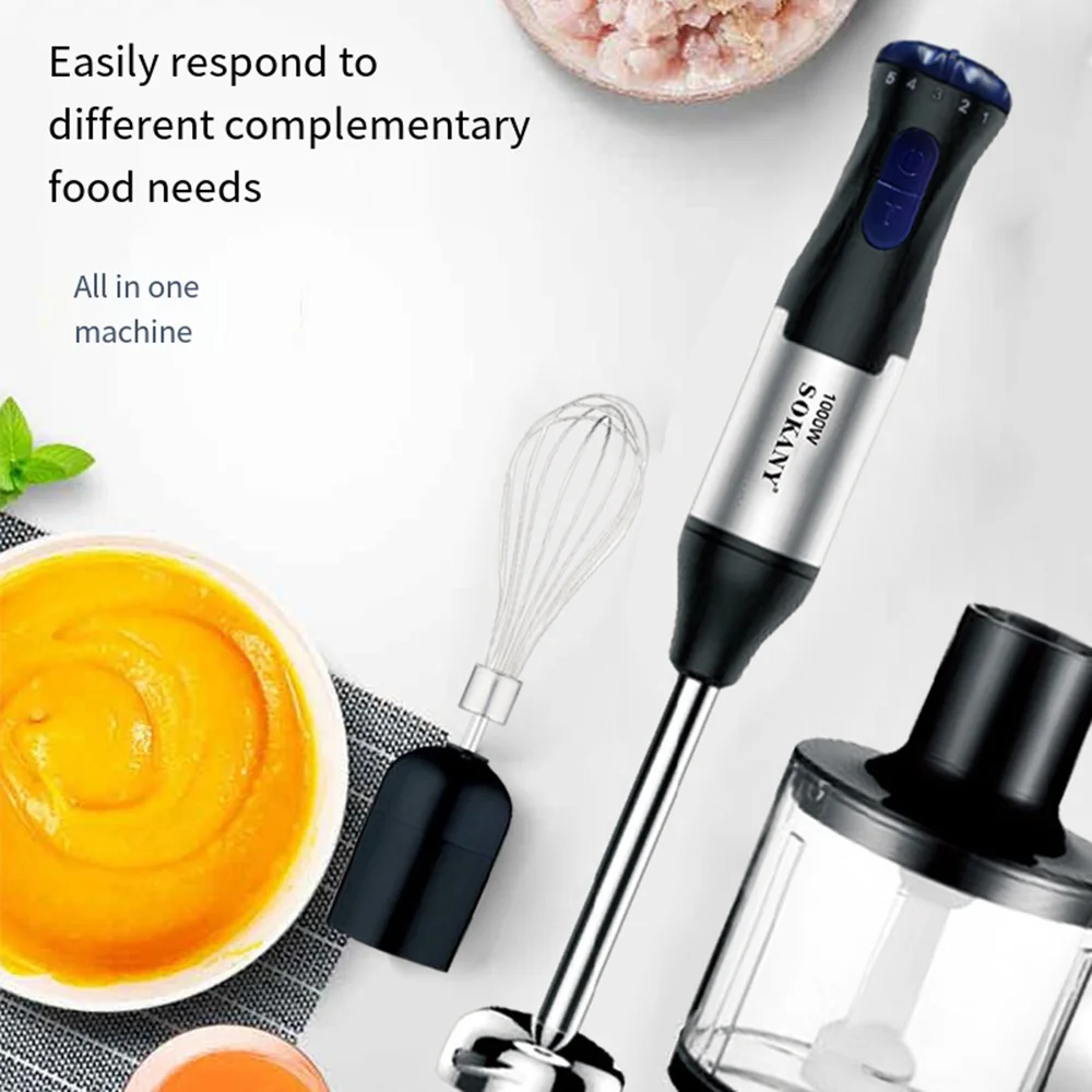 4In1 Multifunction Mixer Blender, Baby Food Cooking Stick Machine Handheld Juicer Meat Grinder Egg Whisk