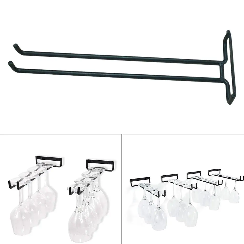 1Pc Kitchen Wine Glass Holder Bar Home Cabinet Hanging Cup Storage Draining Racks