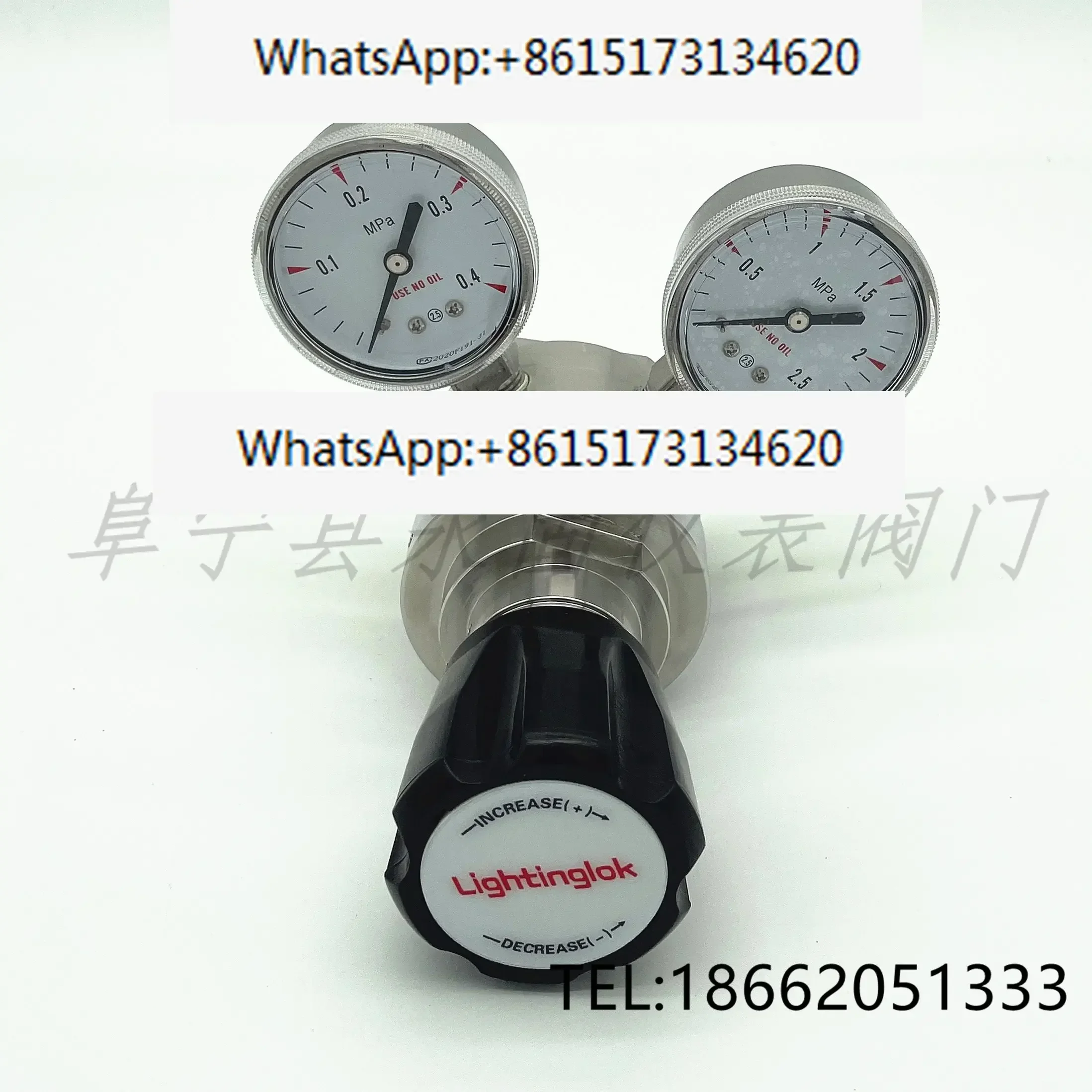 316L stainless steel pressure reducing valve, large flow stabilizing valve, standard gas, nitrogen, ammonia, DN15, quarter