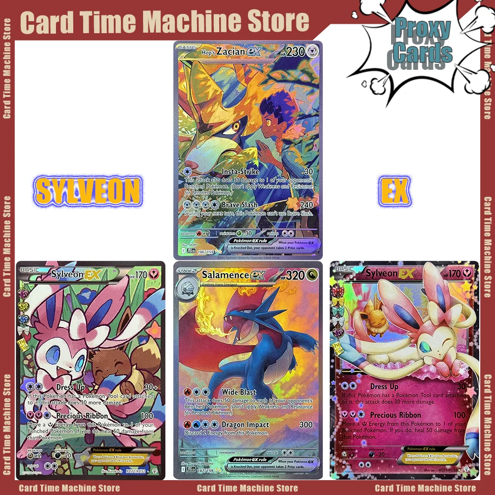 pokemon Proxy Cards Zacian Journey Together Zoroark Flareon Pikachu Gardevoir Generations Battle DIY PTCG Cards For the fans
