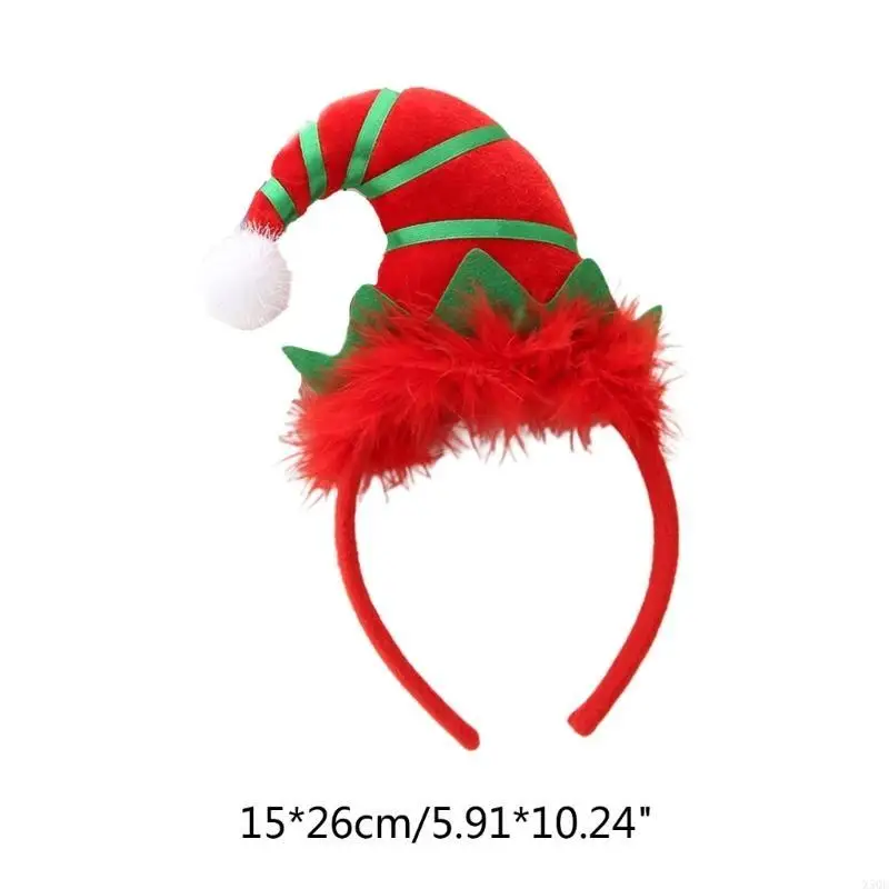 クリスマスエルフヘッドバンド ライト付きエルフ帽子ヘッドバンド 醜いセーターパーティー用 クリスマスホリデーギフト 女性女の子用