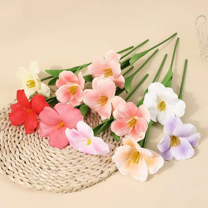 

Simulated Single Opening Tulip PU Imitation Flower Moisturizing Touch Wedding Living Room Decoration Bouquet Fake Flowers