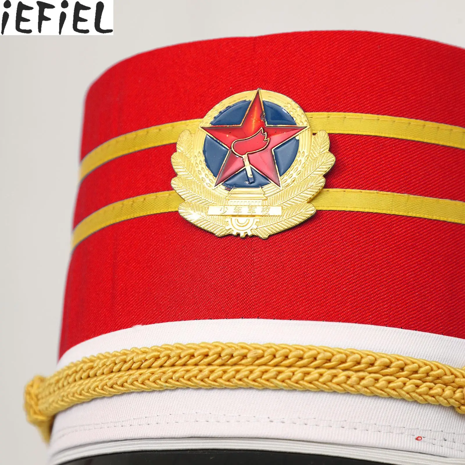 

Kids Drum Band Hat Toy Soldier Hat Drum Major Cosplay Cap Drummer Boy Costume Hat Costume Accessories for Stage Performance Prop