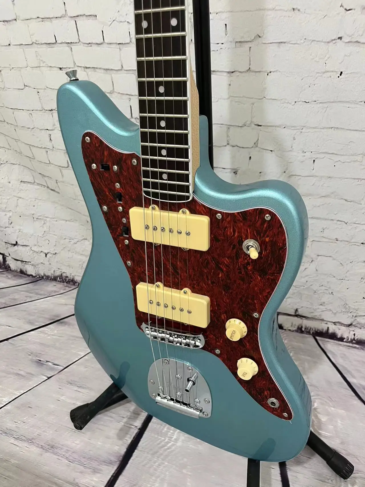 Hot Electric guitar Lake Blue  Dual P90 Pickups Floating Tremolo Bridge Mahogany Body Rosewood Neck Free Shipping