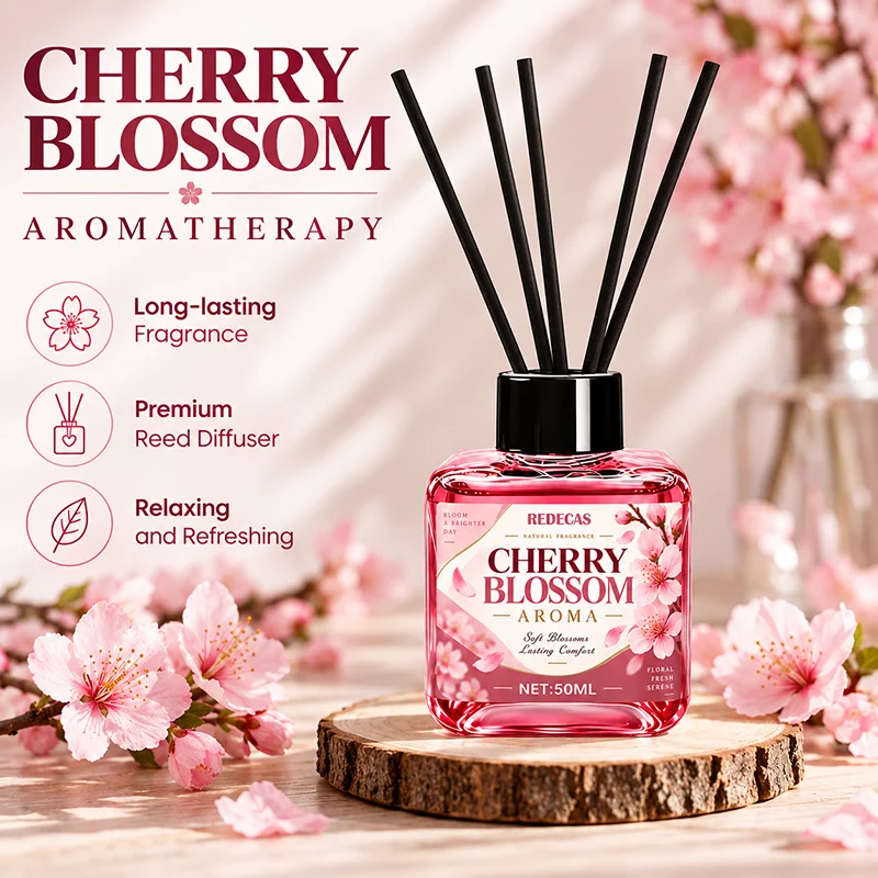Cherry Blossom Air Freshener, Sweet Warm Scent, Long-Lasting Air Purifier for Bedroom, Bathroom, Office & Car, Relaxing Decor