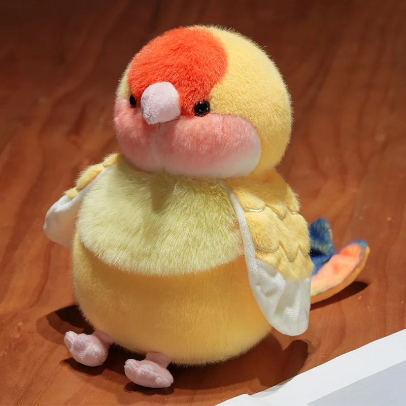 25CM Kawaii Cartoon Simulation Anime Papagei Gefüllte Vogel Tier Plüsch Spielzeug kinder Nette Papagei Handgemachte Puppe Festival Geschenk – Detail 2
