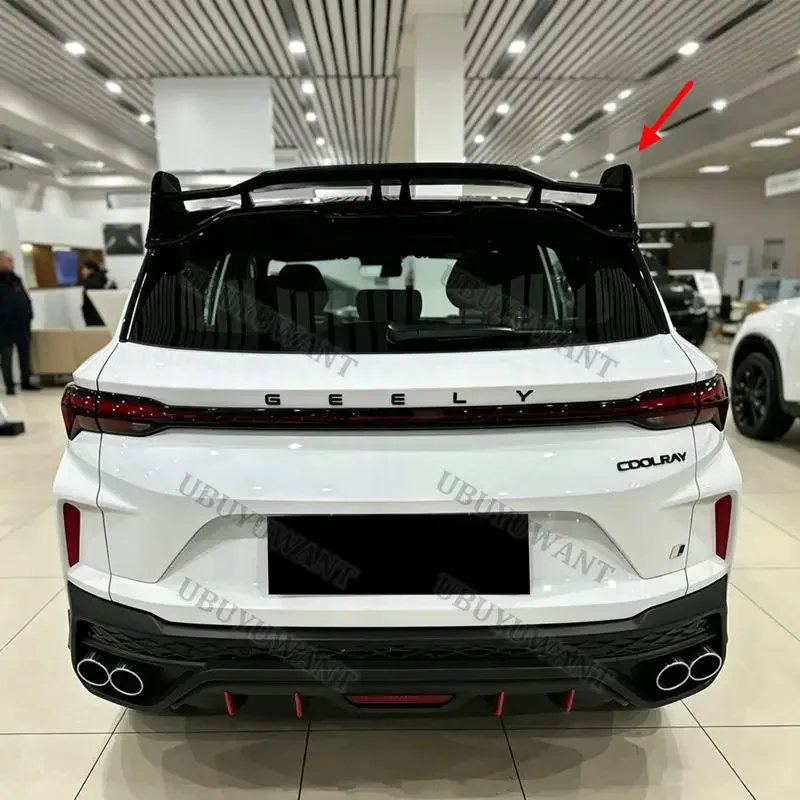 For Geely COOLRAY 2019-2022 X50 Rear Trunk Lip ABS Black Wing Spoiler Car Styling  Original factory Car Accessories