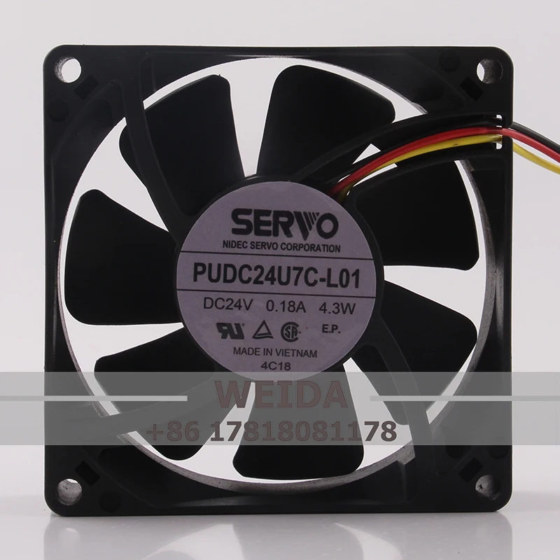 

New original Japanese servo 12V 48V DC24V 0.18A EC AC 80X80X25MM 8CM 8025 converter Heat dissipation PUDC24U7C-L01 cooling fan