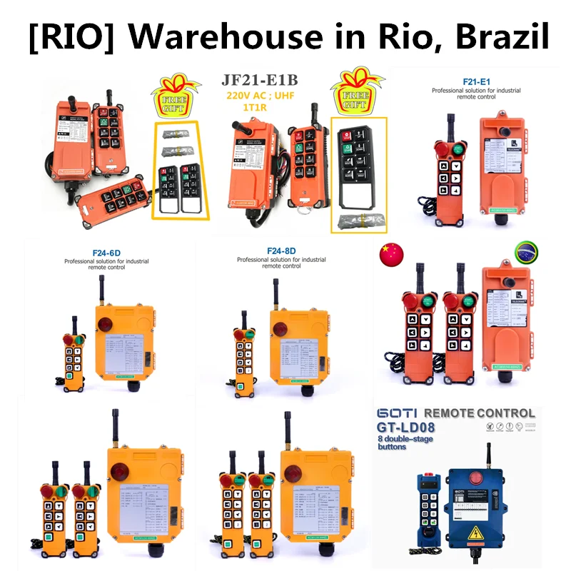 TELECRANE F24-6D F21-E1B F21-E1 GT-LD08 F24-8D Industrial Remote Control Overhead Crane Lift Waterproof Wireless RIO Warehouse