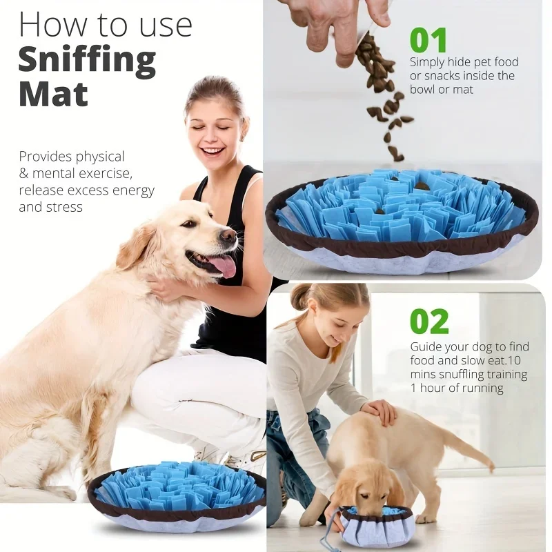 Snuffle Mat for Dogs - Adjustable, Enrichment Pet Foraging Mat for Smell Training, Slow Eating, and Stress Relief