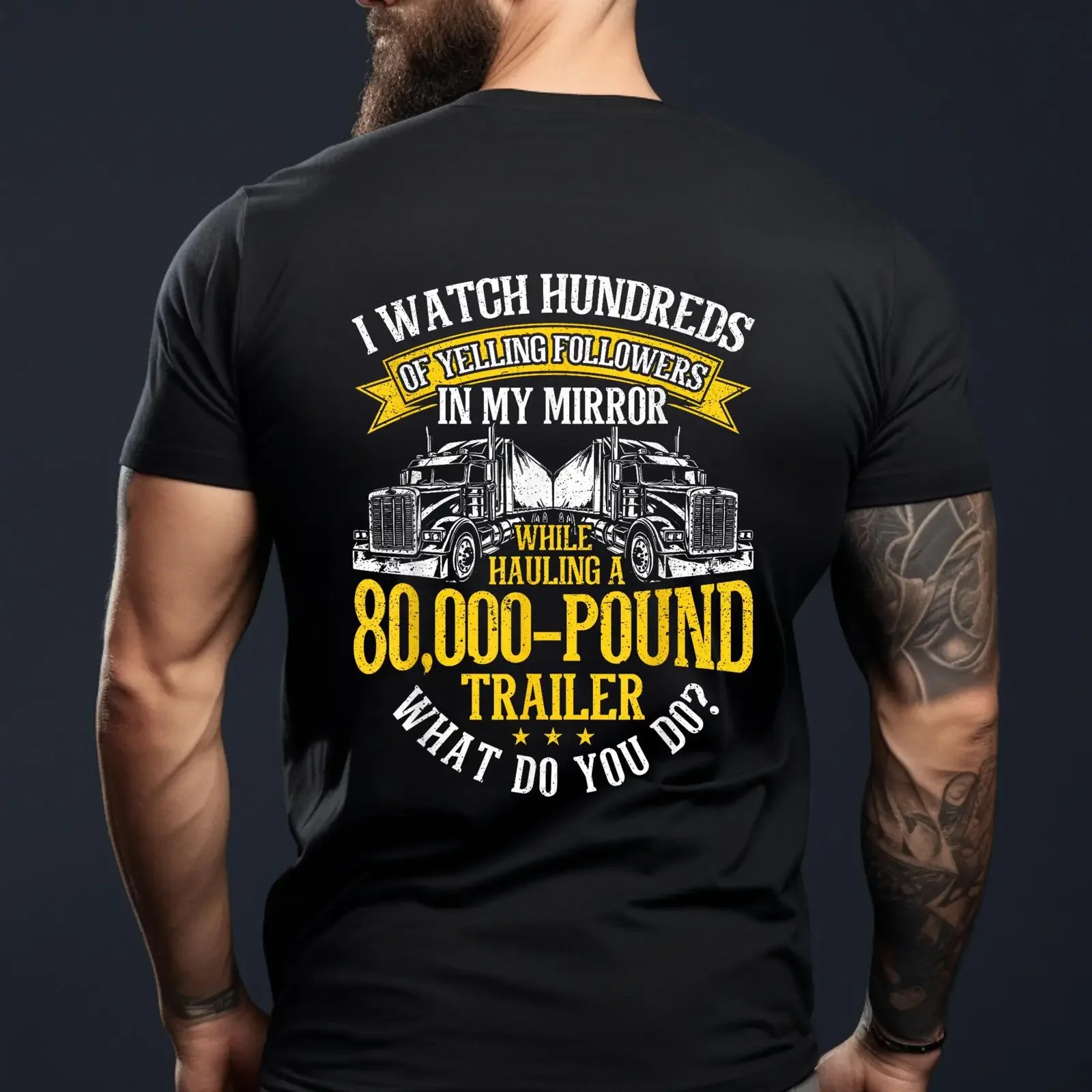 Funny Trucker T Shirt 80000lb Trailer Big Rig for Truck Drivers Casual  Top vintage Washed streetwear fashion Comfortable