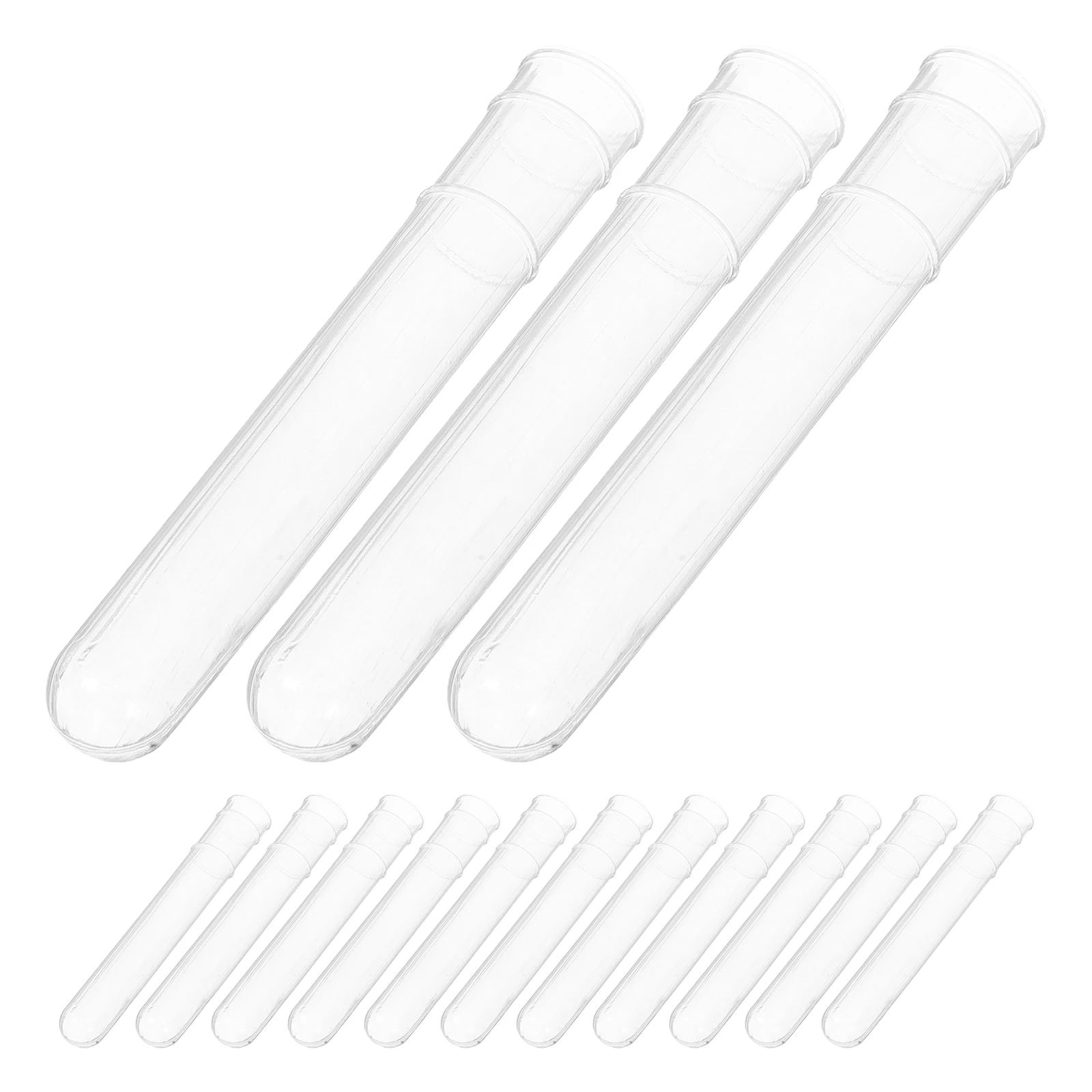 

100Pcs Plastic Test Tubes Transparent Clear Lab Use Sampling Blood Collection Scientific Experiment Vials Clear Test Tube