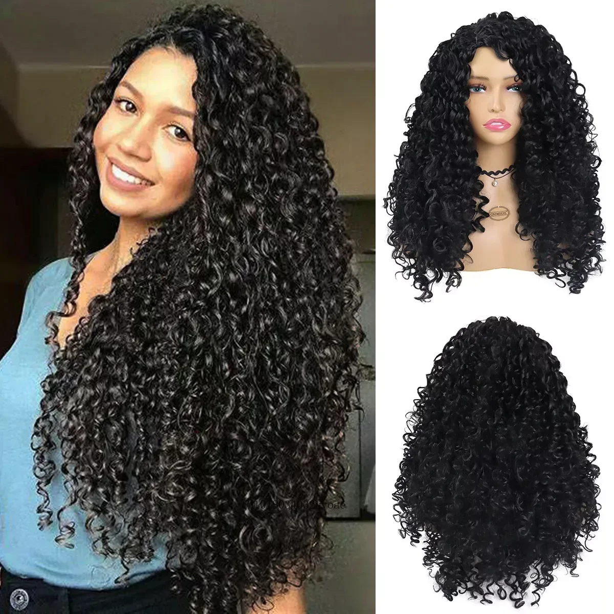 

Synthetic Long Hair Afro Curly Wig for Woman Big Volume Fluffy Wave Wigs for Black Women Natural Wigs for Daily Hair Wig Outfits