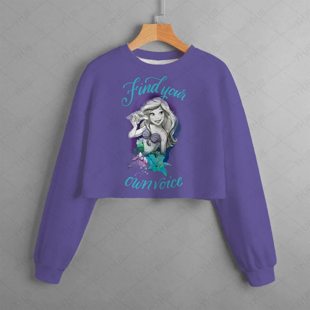 Disney Princess Kids Hoodie Autumn/Winter Fashion Girl The Mermaid Princess Sweatshirt Girl Hoodie 4-14 Years Old