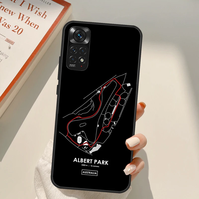 Formula 1 racing circuit Case For Xiaomi Redmi Note 11 Pro 8 9 11S 10S 9S Note 10 Pro Cover For Redmi 10 10C 9A 9C