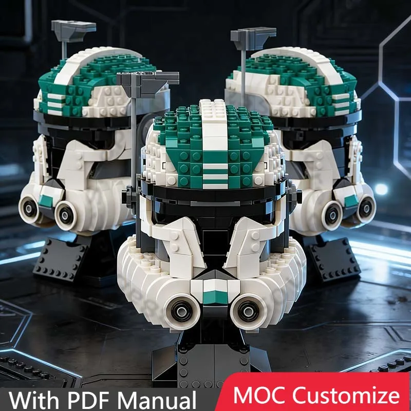 

901 PCS Helmet Model helmet clone Lieutenant Crash MOC Customize Modular Building Block Creative Design DIY Assembly Toy Gift