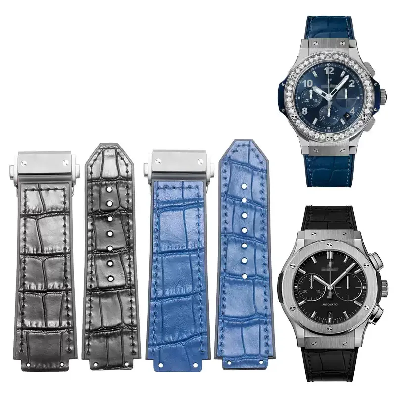 26-19mm Men's Cowhide Watch Band For HUBLOT Hengbao Yubo Classic Fusion Big Bang Silicone Genuine Leather Chain accessories