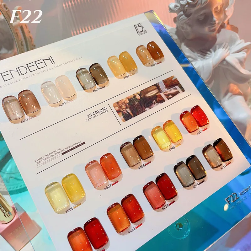 VENDEENI 15 colors Transparent color Nail gel set Nail salon 2024 New Hot sale Fashion Nail Art Kit Non-toxic UV gel Wholesale