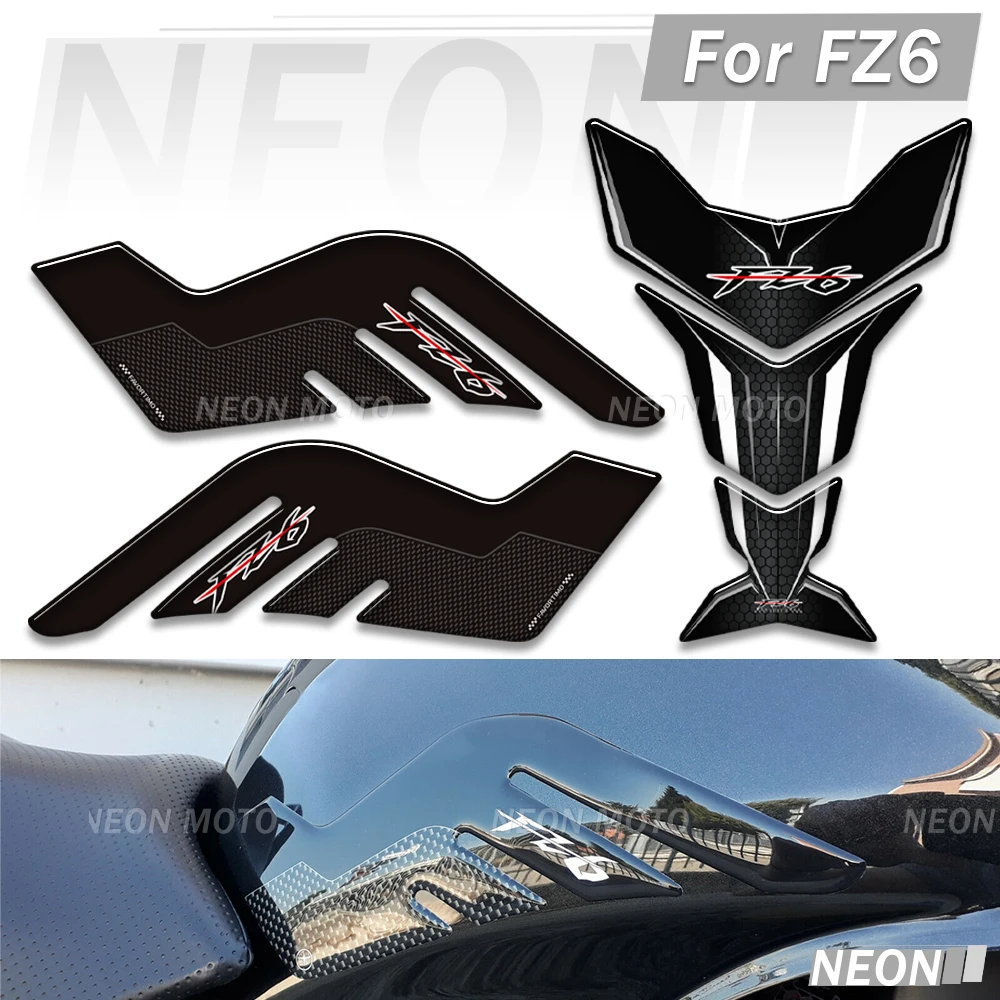 

Motorcycle 3D Tank Pad Stickers For Yamaha FZ6 S FZ6N Fazer FZ6R FZ 6 Decals Protector Side Grips Gas Fuel Oil Kit Knee Scratch