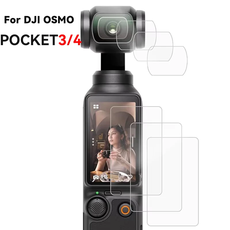 Vidro Temperado 9H HD para DJI OSMO Pocket 3 4, Protetor de Tela para DJI Pocket 4 3, Acessórios de Proteção de Lente da Câmera Gimbal
