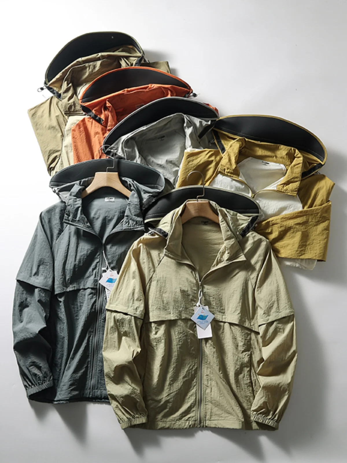 

Outdoor Faion Urban Sle Skin Clothes Jaet Couple Matching Large Brim Design Breathable Cool Sensation Sun Protection