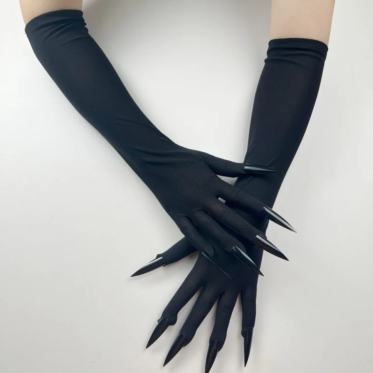 Adult Women Halloween Demon Long Nails Ghost Gloves Performance Props Costumes Party Holiday DIY Decorations