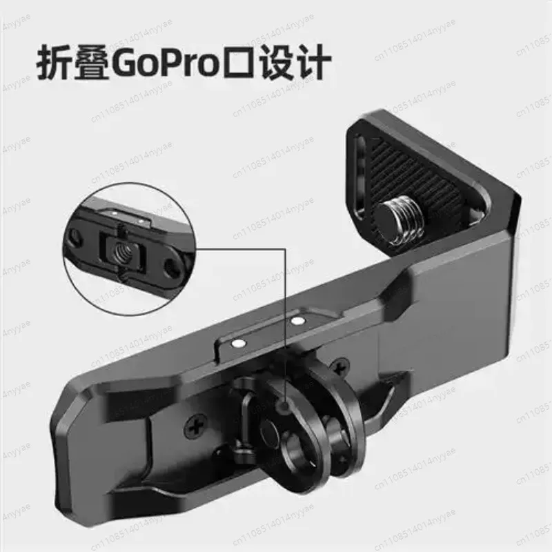 Black For Insta360 X4/X3 Magnetic Metal Horizontal L-shaped Bracket Magnetic Shooting Stand Mounting Bracket Camera Accessories