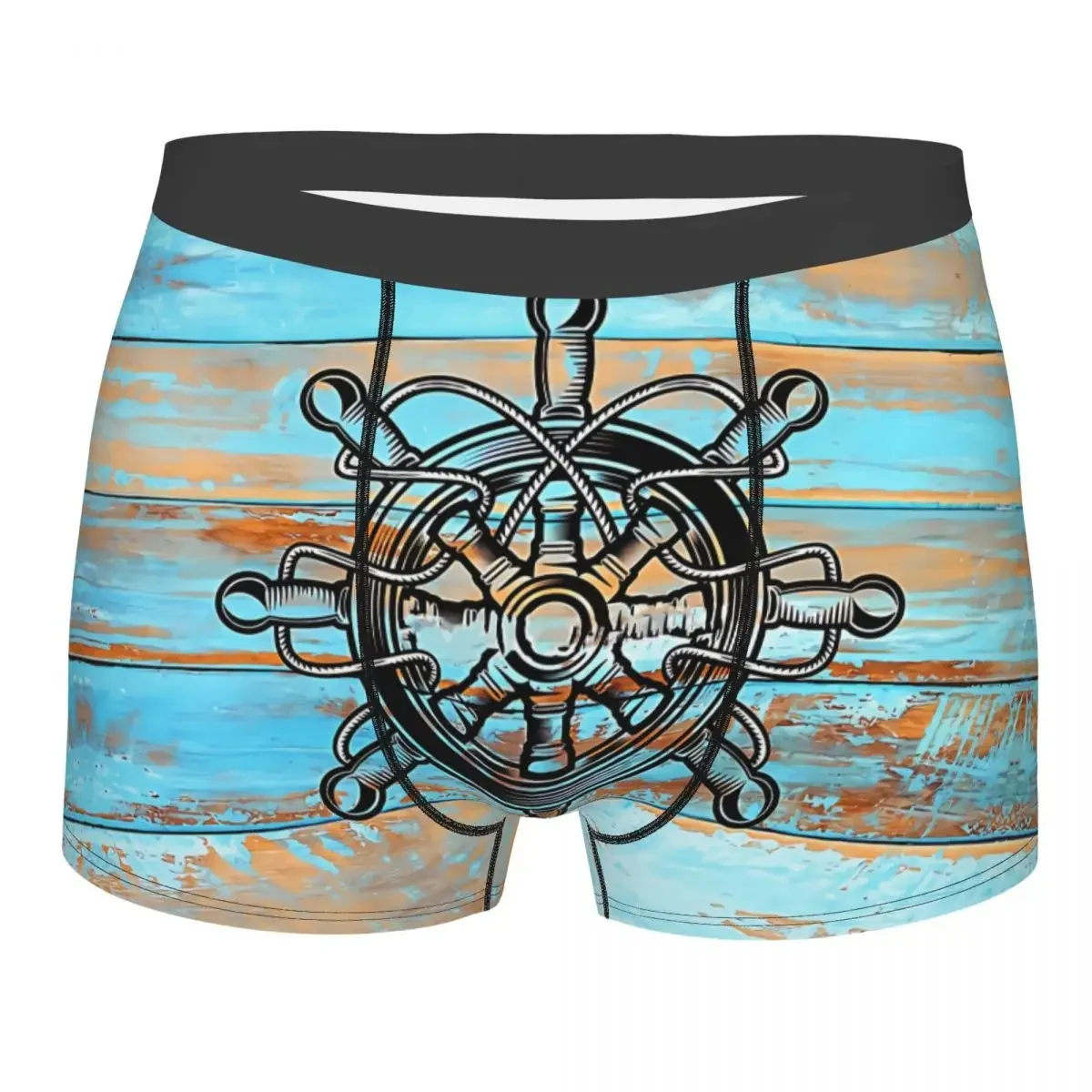 Nautical Sailing Captain Ships Wheel Men Boxer Briefs Underwear Ocean Compass Highly Breathable Top Quality Birthday Gifts