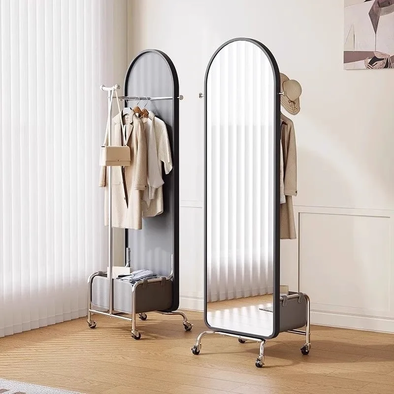 Hanging hanger floor full-length mirror bedroom rotatable vertical full-length mirror