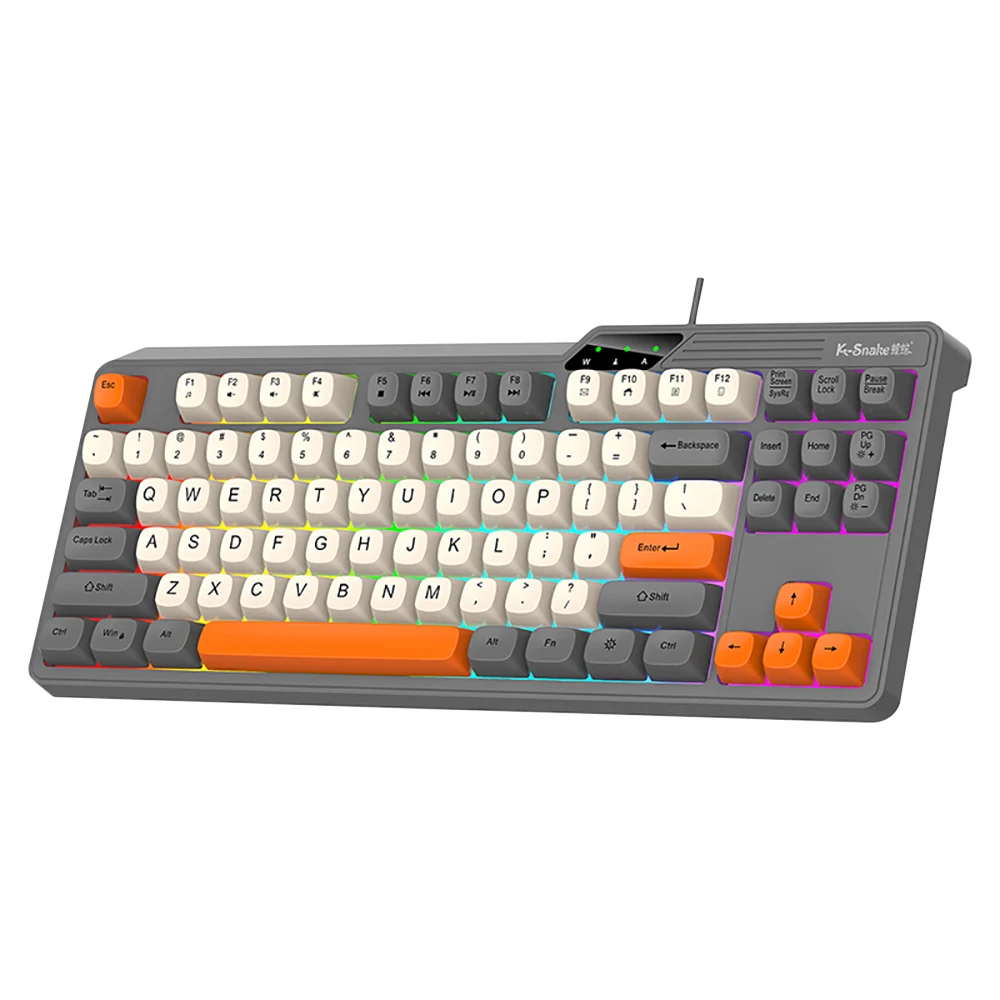 K87 Wired Mechanical Keyboard 87 Keys MDA Key Cap Blocking Luminous Gaming Keyboard Laptop Hotswap Gaming Keyboard