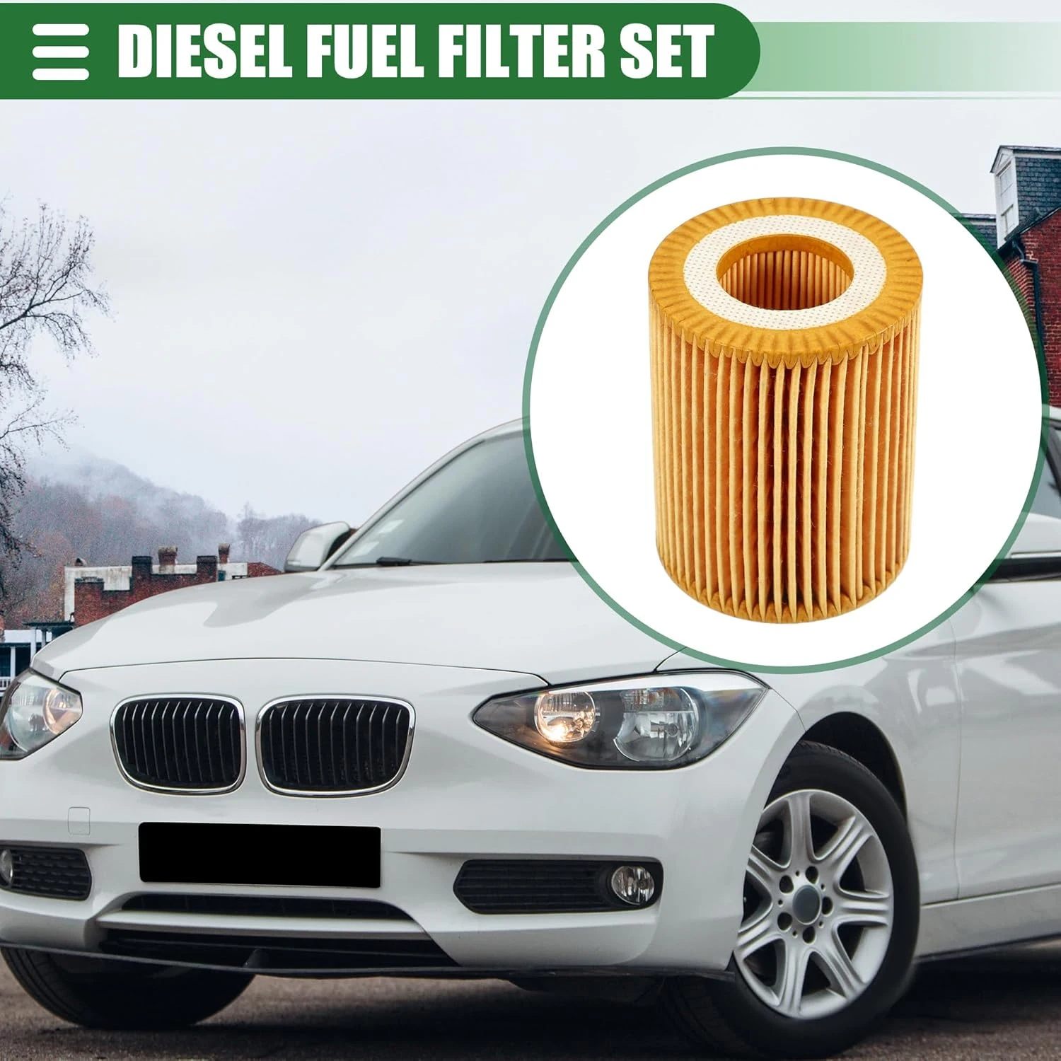 20pcs  Engine Oil Filter, Oil Fuel Filter, for BMW F20 2010-2015, Plastic, with Washer, No.11427635557, Yellow