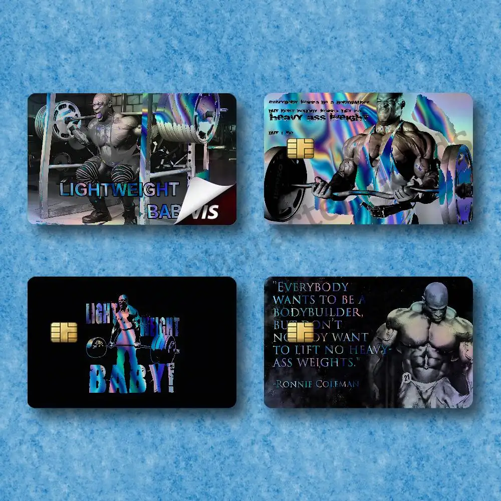 R-Ronnie C-Coleman Laser Film 4 In 1 Set Card Skin Stickers Full Half Cover Chip Window Credit Metro ID Cards
