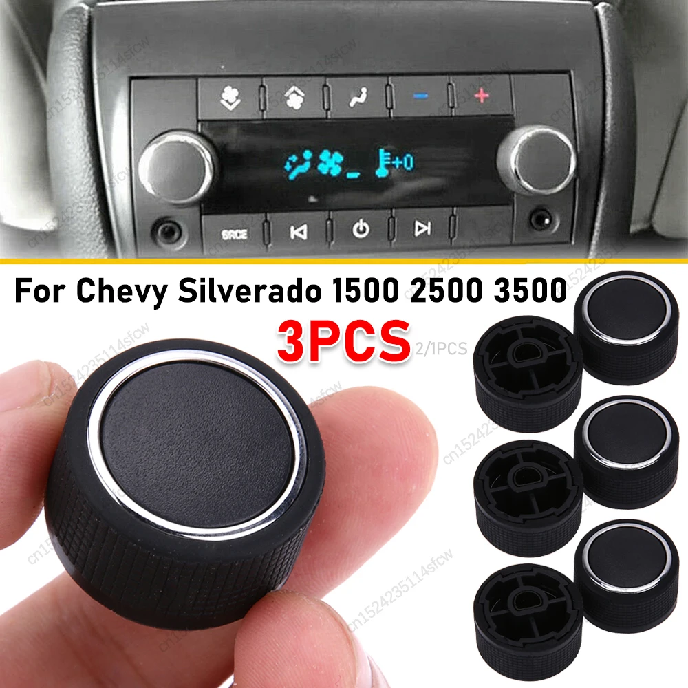 3-1PCS AC Knob Radio Tuning Knob for Chevy Silverado 1500 2500 3500 Suburban 1500 2500 Tahoe Rear Volume Car Audio Control Knob