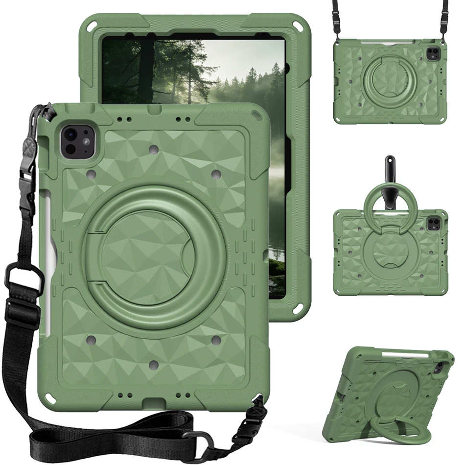For iPad Case 12th 11th 10th Gen 2026 2025 A16 Pro 11 7 8 9 10.2 inch Thick EVA Cases Air 3 10.5 4 5 10.9 6 Braclet Stand Cover
