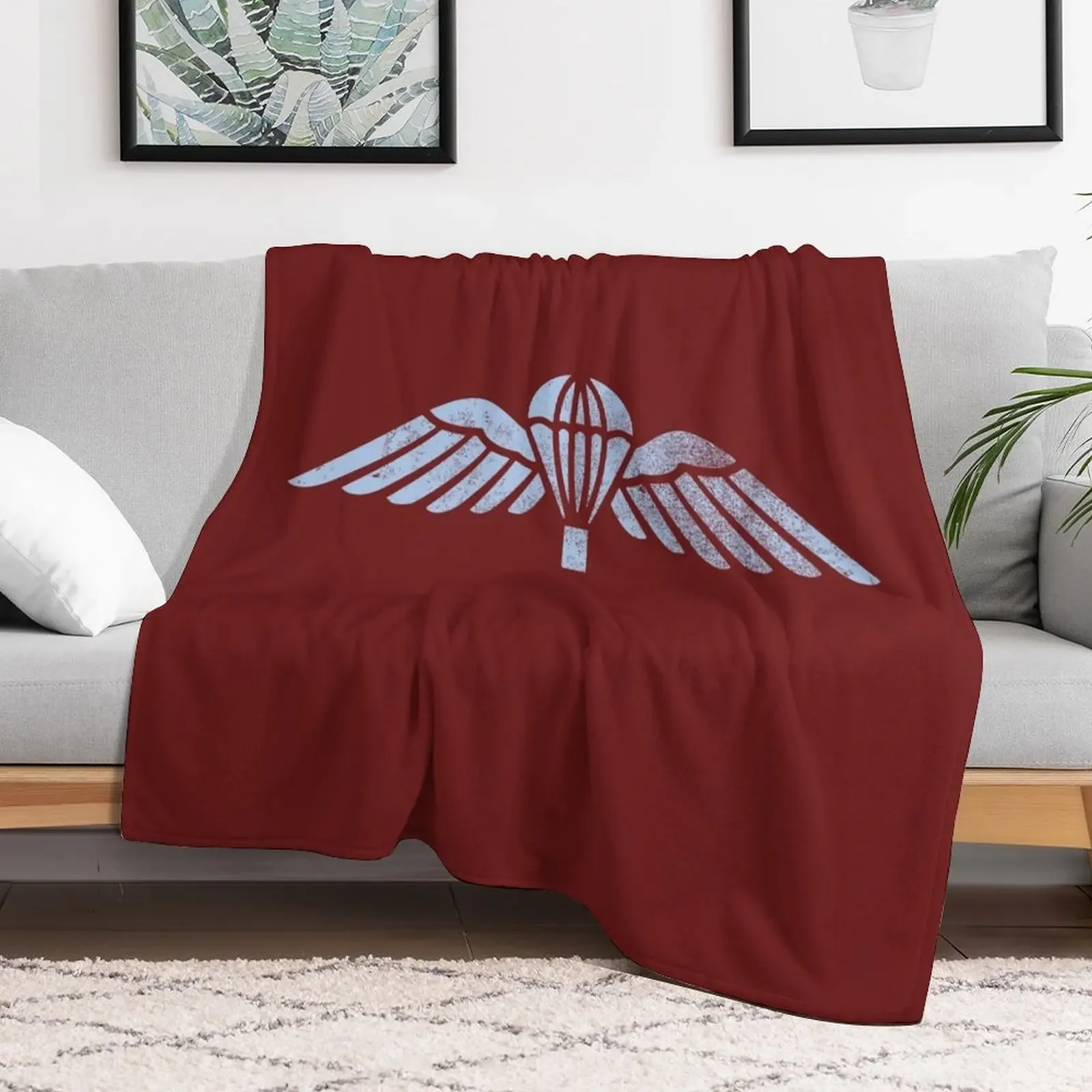 British Paratrooper Wings (distressed) Throw Blanket Nap Flannels Blankets