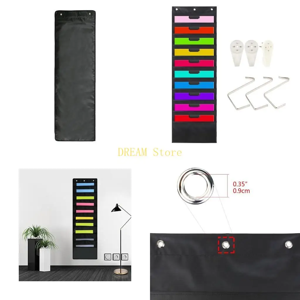 

Hanging File Folder Heavy Duty Tear Resistant Organization Pocket with 10 Pockets Storage Bag Large Capacity best sale