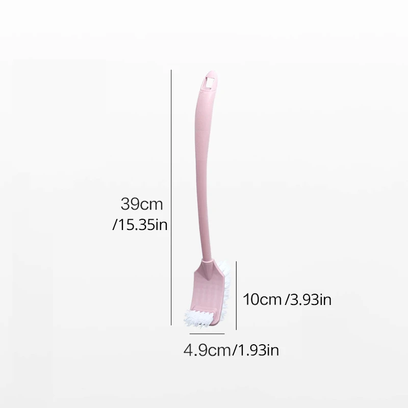 Multi-function Double Head Clean Toilet Brush Soft Hair Plastic Curved Brush Bathroom Cleaning Long Handle Corner Brush