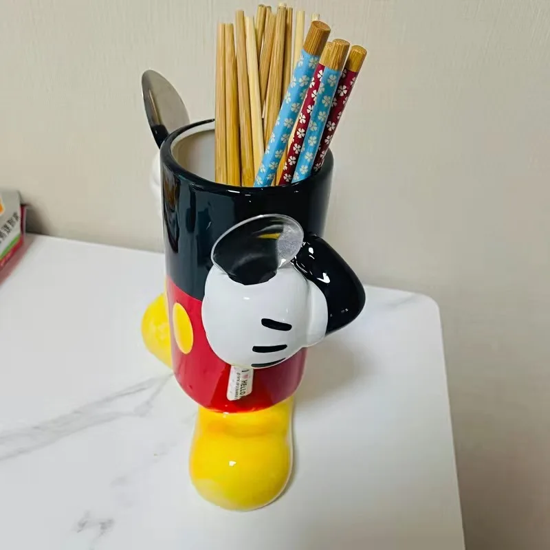 ديزني-أنيمي ميكي ماوس حامل للديكور المنزل ، السيراميك زهرة زهرية ، المنقولة دمية لعبة ، المطبخ عود حامل ، أنبوب التخزين ، هدية