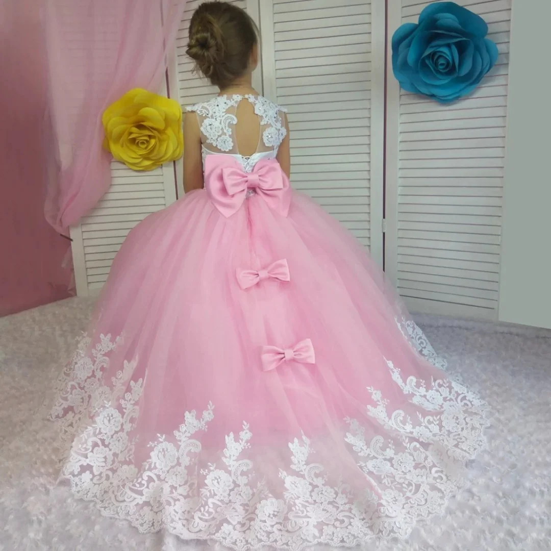 

Платье с цветочным узором для девочек на заказ с цветочной аппликацией и бантом без рукавов для свадьбы, дня рождения, выпускного, банкета, причастия, платье