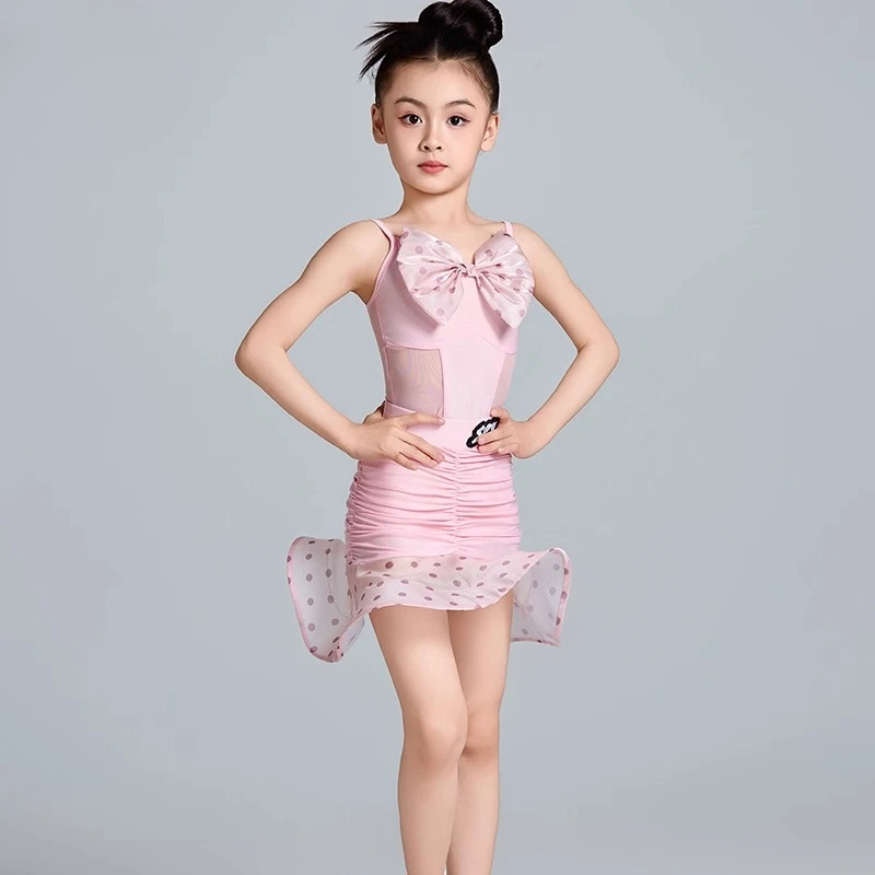 

Children's Latin Dance Dress New Latin Dance Skirt Girl's Split Dance Practice Dress Competition Dress Two Piece Set