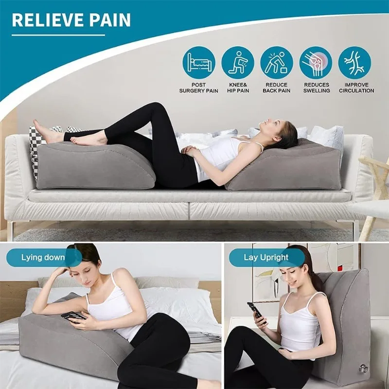 Portable Inflatable Leg Elevation Pillow Wedge Pillow For Leg Swelling Improve Blood Circulation And Reduce Edema Foot Rest Pro