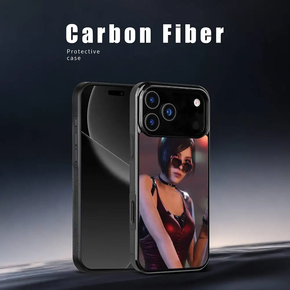 R-Resident Evil Ada Wong حافظة لهاتف آيفون 17 16 15 14 13 12 11 Pro Max Mini Plus مرآة صلبة Funda