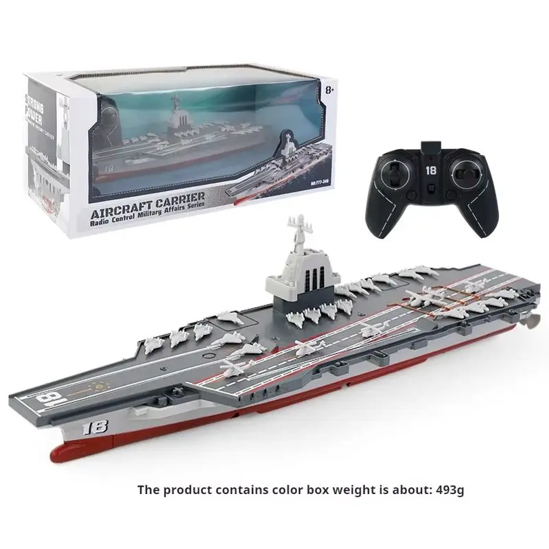 2.4G Wireless Remote Control Aircraft Carrier Destroyer Electric RC Boat for Boys - Water Toy Model with High-Speed Navigation