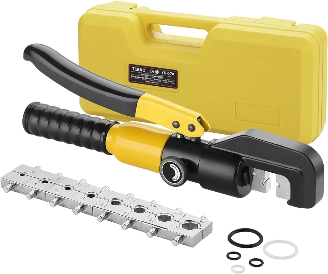 Cabo hidráulico Lug Crimper, Mão Ferramenta Crimper, Terminal Fio do Cabo Elétrico, 10T, 12 a 2 AWG