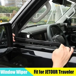 Side Window Wiper Suitable for Chery JETOUR Traveler T2 2023 2024 Modified Door Glass Wiper Anti-rain and Fog Dual-strip Wiper