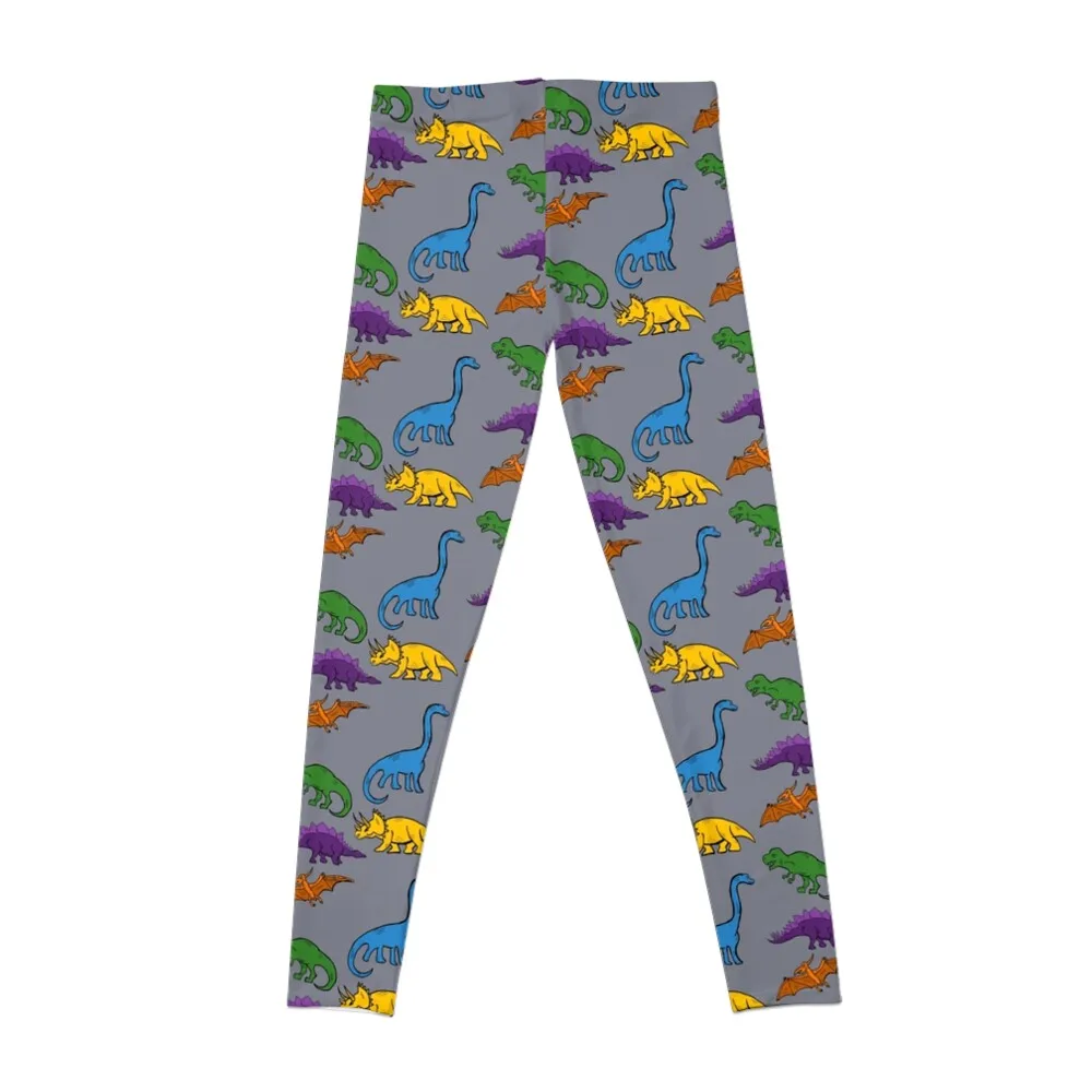 Multicolor Dinosaur print grey Leggings legings for fitness Sweatpants sport pants Womens Leggings