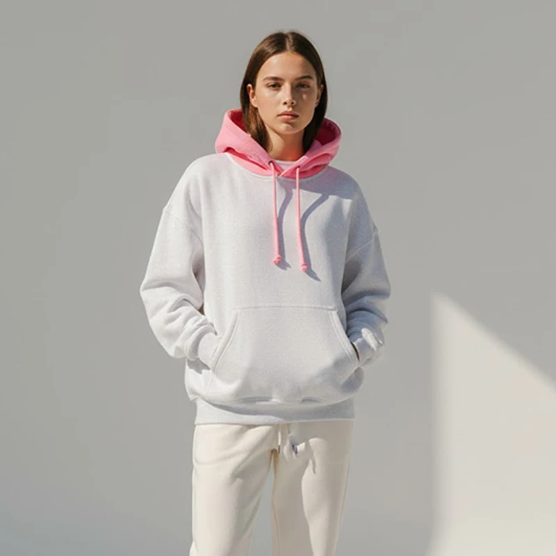 Oversize Sweatshirt Streetwear Fashion Spleißen Farben Herbst Winter Kapuze Frauen Mit Kapuze Lose Beiläufige Mantel Jacke Hoodies Pullover
